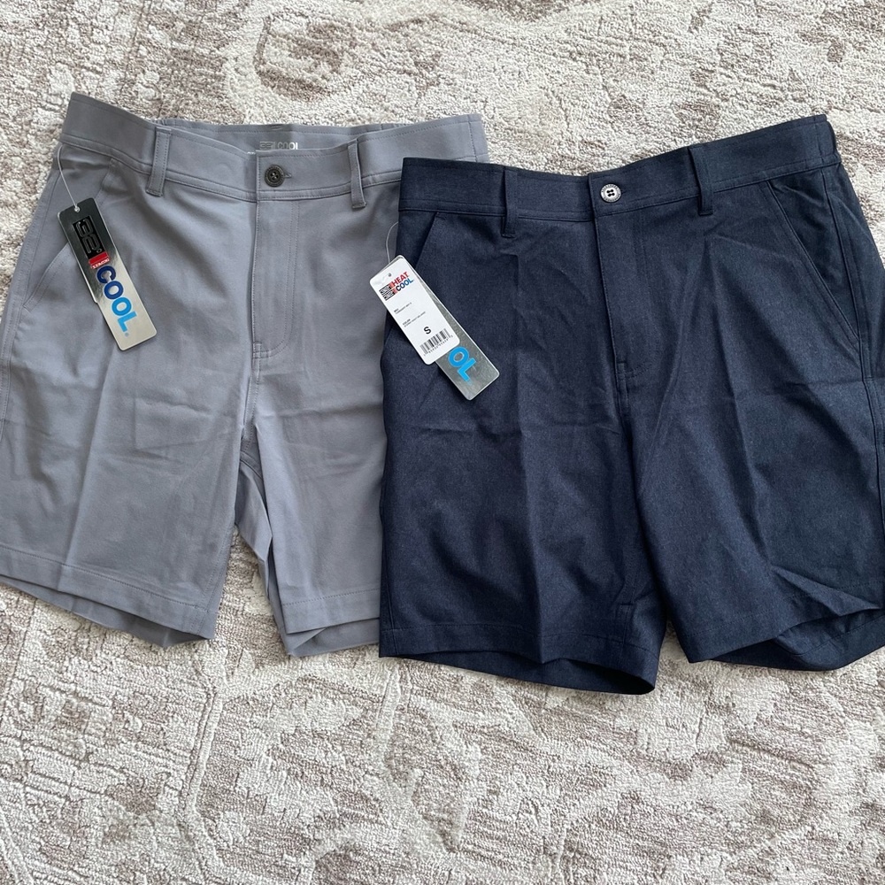32 Degrees Flat Front Gray and Blue Shorts Casual Wear